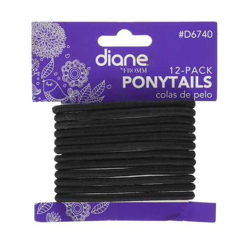 Diane Hair Care Ponytails Black Hair Styling Accessory 12Ea